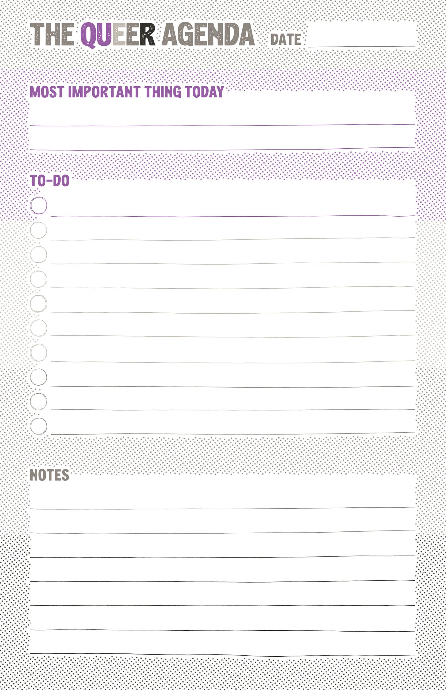 Daily Agenda Notepad: Halftone