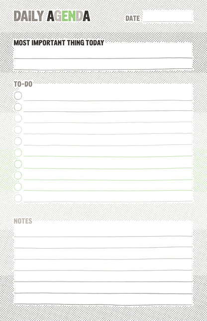 Daily Agenda Notepad: Halftone