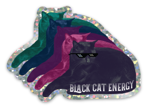 Black Cat Energy Sticker